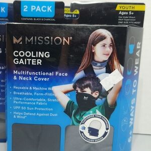Mission Kids Cooling Gaiter - Black and Charcoal